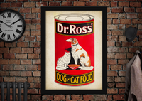 Dr Ross Dog and Cat Food Vintage Style Food Advertising Poster