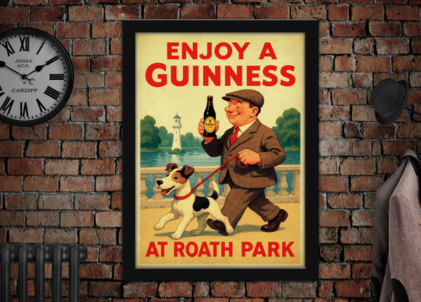 Enjoy a Guinness Roath Park Cardiff Vintage Style Poster