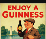 Enjoy a Guinness Roath Park Cardiff Vintage Style Poster 3