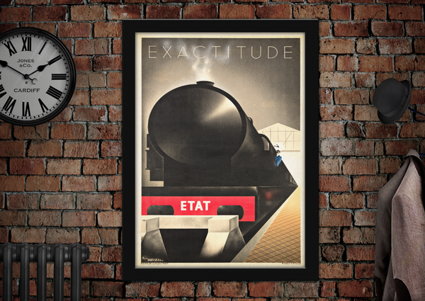 Exactitude ETAT French Vintage Railway Poster