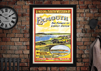 Exmouth London and South Western Railway Vintage Style Poster