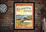 Exmouth London and South Western Railway Vintage Style Poster