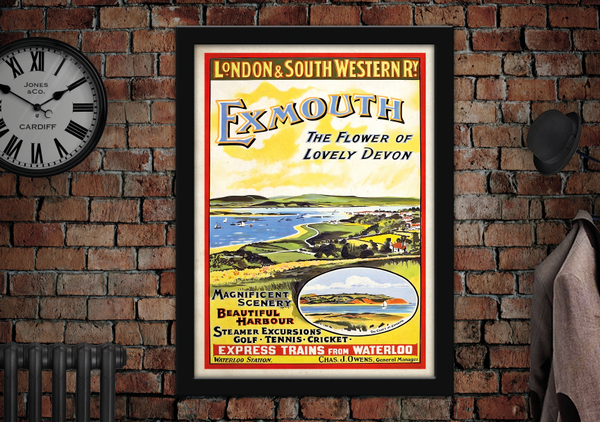 Exmouth London and South Western Railway Vintage Style Poster