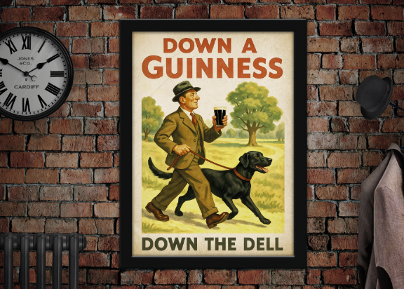 Fairwater Down The Dell Vintage Guinness Advertising Poster