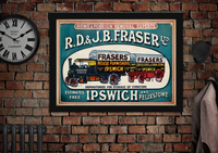 Fraser Ltd Removal Experts Ipswich Vintage Style Advertising Poster