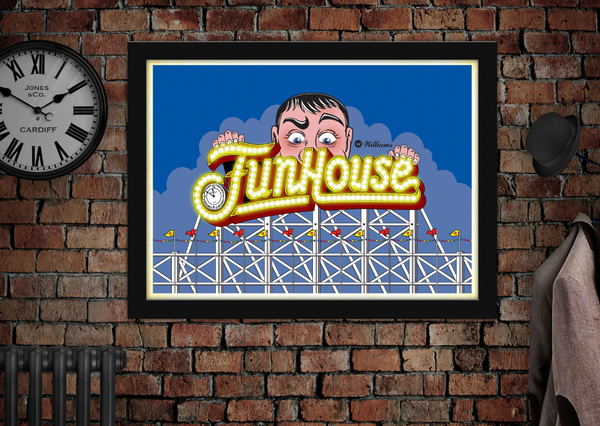 Funhouse Pinball Retro Arcade Art Poster