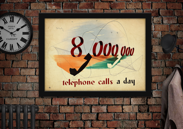 GPO 8,000,000 Eight Million Telephone Calls a Day Poster