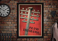 GPO Inland Telegrams Vintage Style Poster