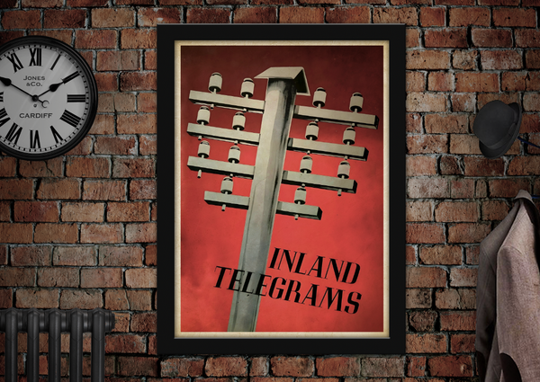 GPO Inland Telegrams Vintage Style Poster