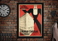 Grand Chene Bar Tea Room Brasserie Vintage Style French Food Advertising Poster