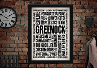 Greenock Town Art Poster Print