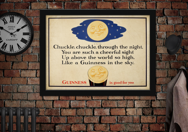 Guinness Moon Quote Vintage Style Advertising Poster