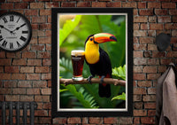 Guinness Toucan Enjoying Pint Advertising Poster