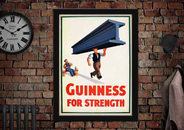 Guinness for Strength Iron Girder Vintage Style Advertising Poster