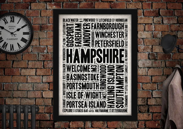 Hampshire County Letter Press Style Poster