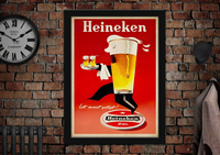 Heineken Vintage Style Beer Drinks Advertising Poster