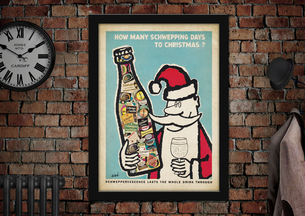 How Many Days to Schwepping Christmas Vintage Style Drinks Poster