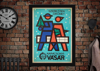 Hungarian Christmas Shopping Vintage Style Poster c1965 Szerezzen Oromet