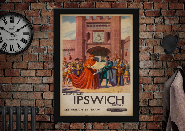 Ipswich Suffolk Vintage Railway Poster