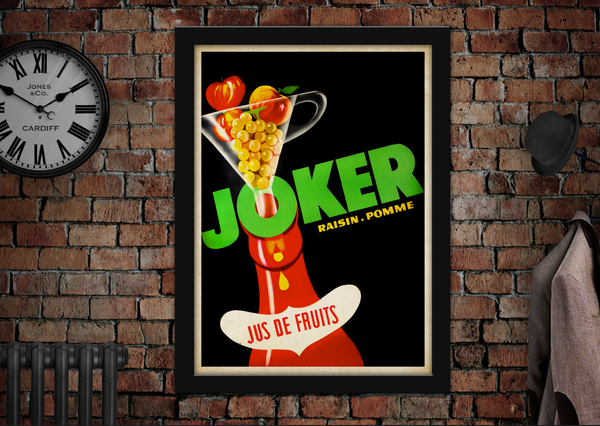 Joker Raisin Pomme Jus De Fruit Vintage Style Drinks Poster