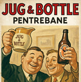 Jug & Bottle Fairwater Pentrebane Cardiff Vintage Advertising Poster