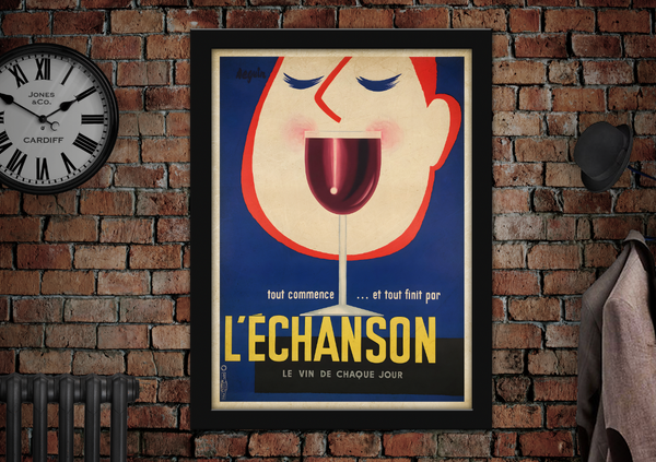 L'echanson Le Vin De Chaque Jour Wine Vintage Drinks Advertising Poster