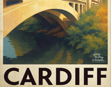 Leckwith Bridge Canton Cardiff Vintage Style Poster 2