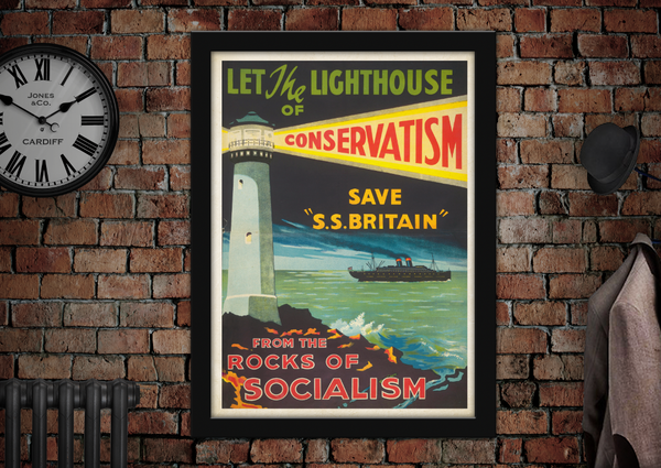 Let the Lighthouse of Conservatism Save SS Britain Vintage Style Political Poster