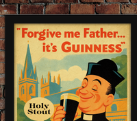 Llandaff Cathedral Cardiff Vintage Guinness Advertising Poster