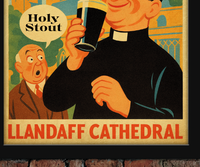 Llandaff Cathedral Cardiff Vintage Guinness Advertising Poster