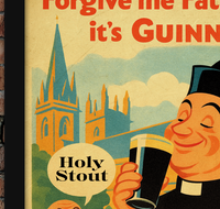 Llandaff Cathedral Cardiff Vintage Guinness Advertising Poster