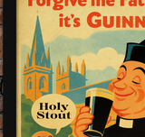 Llandaff Cathedral Cardiff Vintage Guinness Advertising Poster