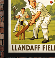 Llandaff Fields Cardiff Cricket Vintage Guinness Advertising Poster