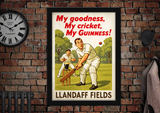 Llandaff Fields Cardiff Cricket Vintage Guinness Advertising Poster