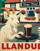 Llandudno Kings Head Great Orme Goats Guinness Poster