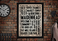 Maidenhead Town Art Poster Print