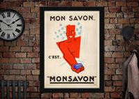 Mon Savon C'est Monsavon Soap French Vintage Style Poster