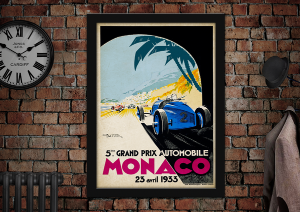 Monaco 1933 Vintage Racing Poster