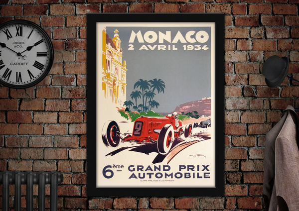 Monaco 1934 Vintage Racing Poster