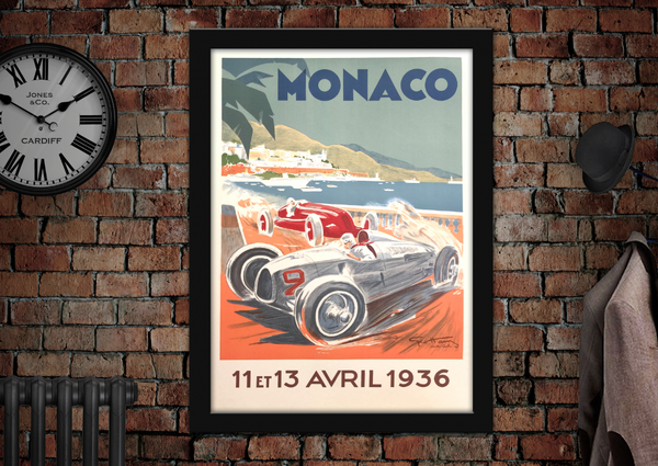 Monaco 1936 Vintage Racing Poster