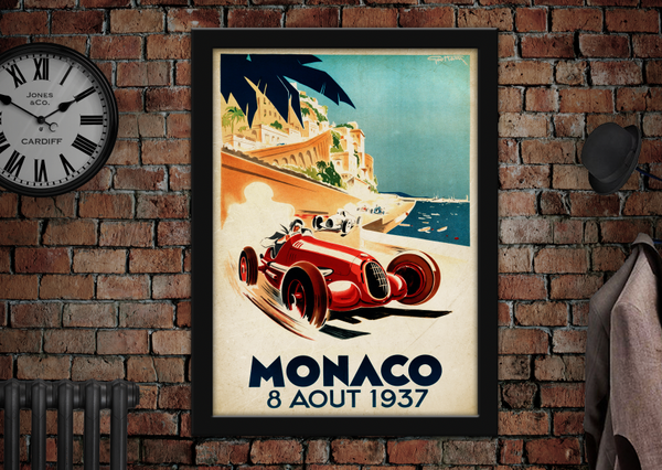 Monaco 1937 Vintage Racing Poster