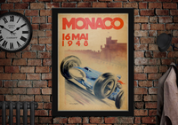 Monaco 1948 Vintage Racing Poster