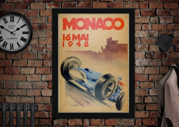 Monaco 1948 Vintage Racing Poster