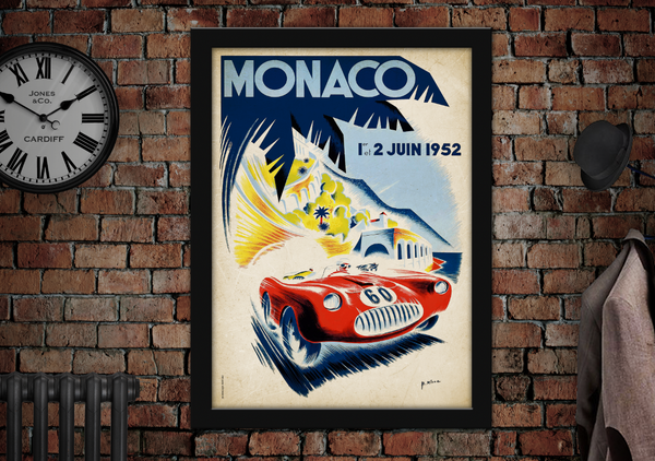 Monaco 1952 Vintage Racing Poster