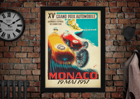 Monaco 1957 Grand Prix Vintage Racing Poster