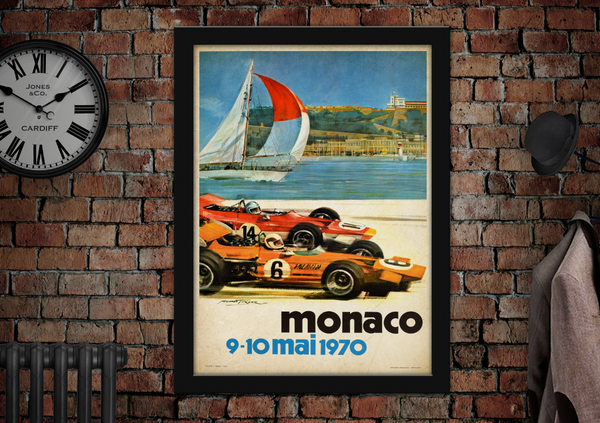 Monaco 1970 Grand Prix Vintage Racing Poster