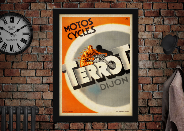 Motos Cycles Terrot Dijon Motorbike Vintage Style Poster
