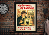 Museum of Wales Cardiff Vintage Style Guinness Poster