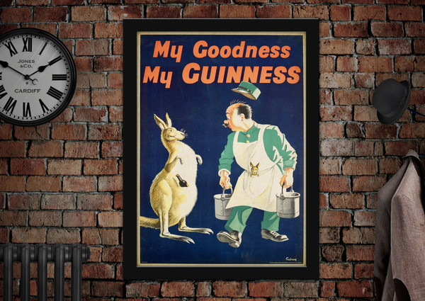 My Goodness My Guinness Kangaroo Vintage Style Advertising Poster