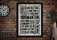 Normanton Town Art Poster Print